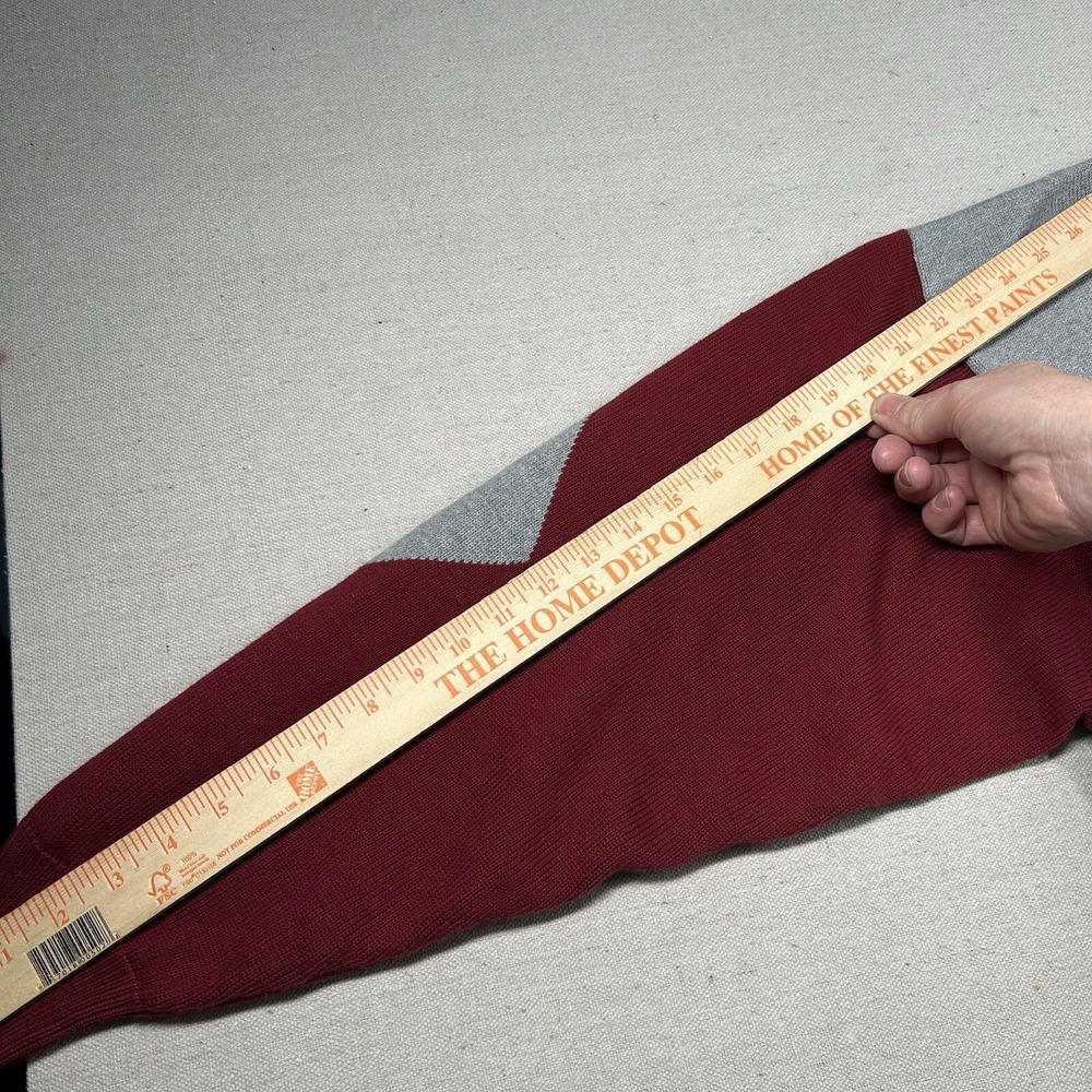 Vintage Faldo Pringle Sweater Mens L Geometric V Neck 90s Oversized Colorblock - Picture 6 of 7